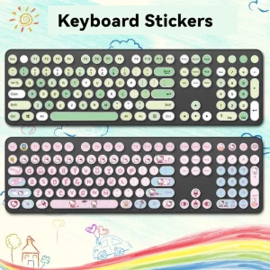 Mạ điện tròn punk key cap sticker bàn phím máy tính để bàn nút phim 104 tính cách chính sáng tạo ajazz ak40s hình dán bàn phím chống xước