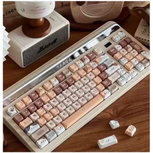 Dễ Thương Meow Keycaps Đầu Mèo MAO Hồ Sơ PBT Vuông Nắp Chìa Khóa Nhiệt Thăng Hoa Bàn Phím Cơ Keycap Bộ Dành Cho Bàn Phím