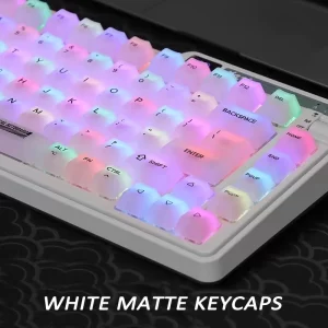 122 Phím Sương Mù Trong Suốt Matte Milky White Keycap PC ABS Chất Liệu Anh Đào Hồ Sơ Cho Bàn Phím Cơ Cross Axis Keycaps 87 / 104 / 108