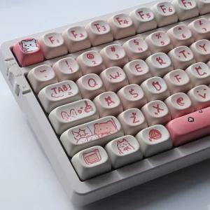 Màu Hồng Meow Key Cap Nắp Chìa Khóa MOA Chiều Cao 139 Chìa Khóa Dễ Thương Màu Hồng Meow Bàn Phím Cơ Keycaps