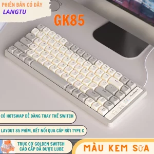 Bàn Phím Cơ Bluetooth Hotswap GK85 LANGTU Không Dây/ Có Dây