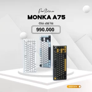Monka A75 – Bàn phím cơ A75 Kết Nối 3 Mode, Full Nhôm, Led RGB