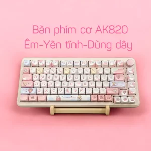 Bàn phím cơ yên tĩnh AK820 dùng dây, cực đẹp và dễ thương, bàn phím cơ cho nữ văn phòng